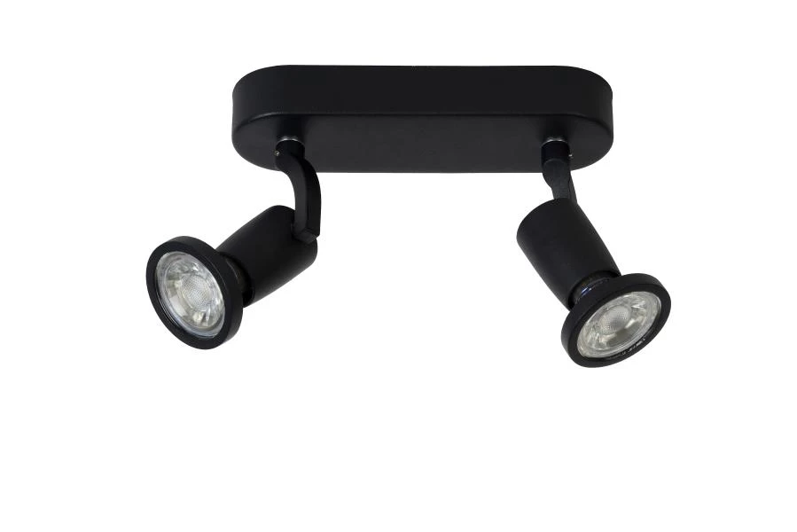 Lucide JASTER-LED - Foco de techo - LED - GU10 - 2x5W 2700K - Negro - apagado